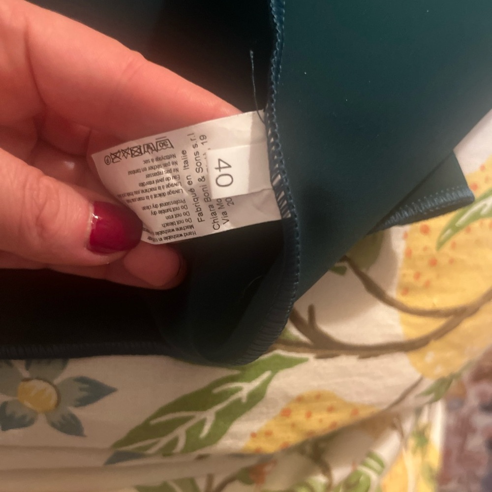 Chiara Boni green Midi Dress v neck with rosette peplum accent small - Picture 4 of 4